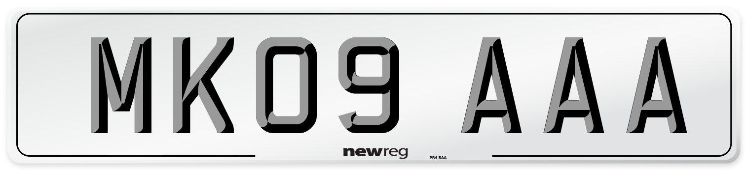 MK09 AAA Number Plate from New Reg